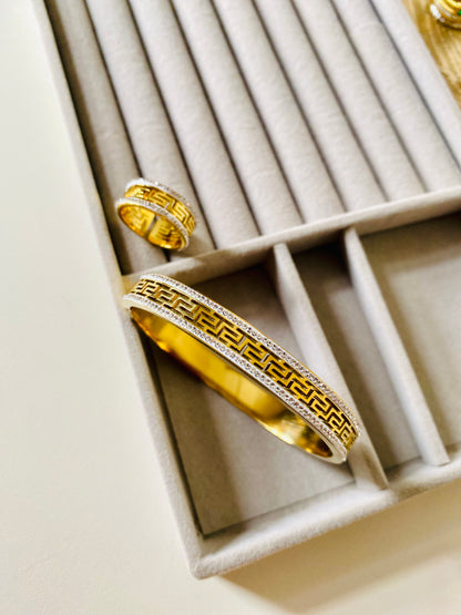 Versace Style Bangle & Ring Combo
