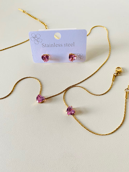 Heart Shaped Diamond Set