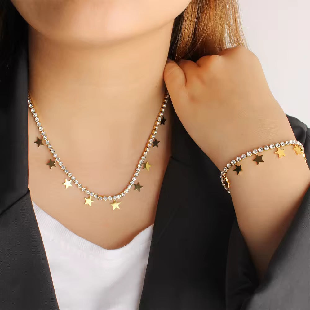 Star & Diamantes Necklace and Bracelet