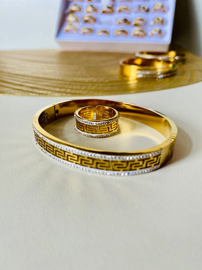 Versace Style Bangle & Ring Combo