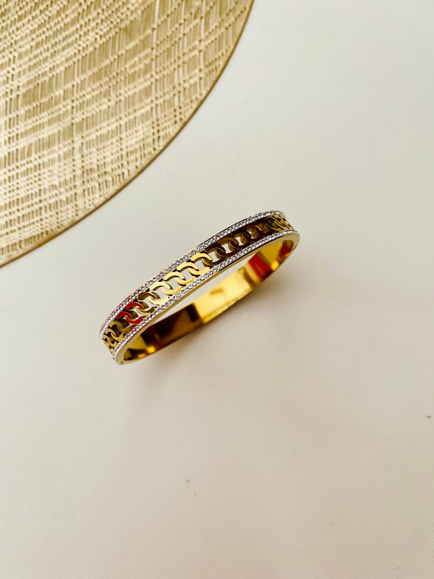 18K Gold Plated Chain Pattern Bangle