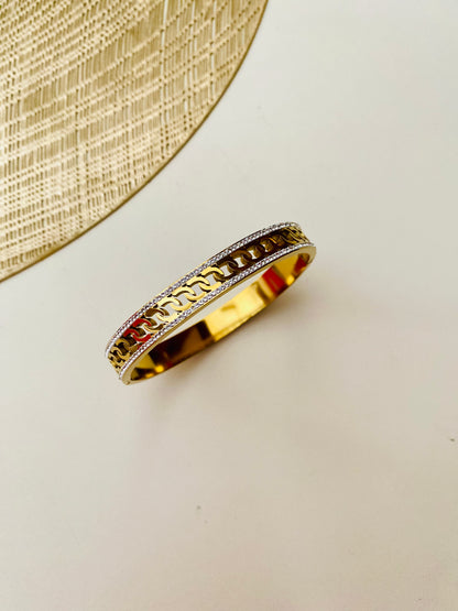 18K Gold Plated Chain Pattern Bangle