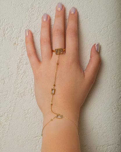 Cubic Stone Hand Chain