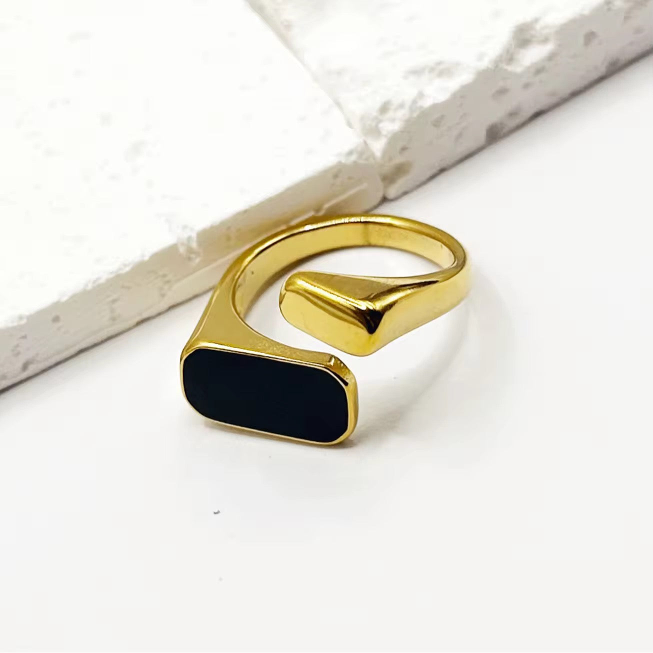 Square Sea Shell Adjustable Ring