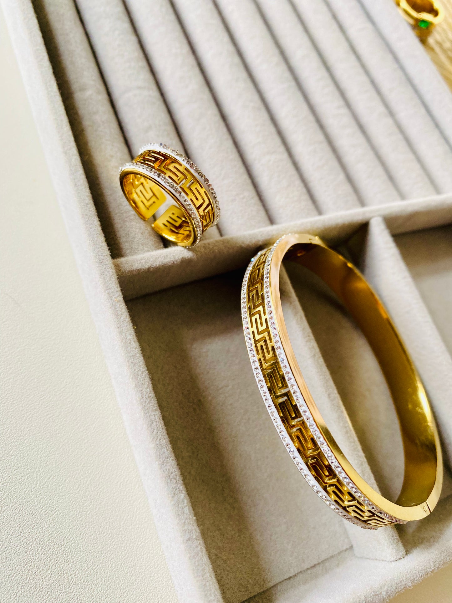 Versace Style Bangle & Ring Combo