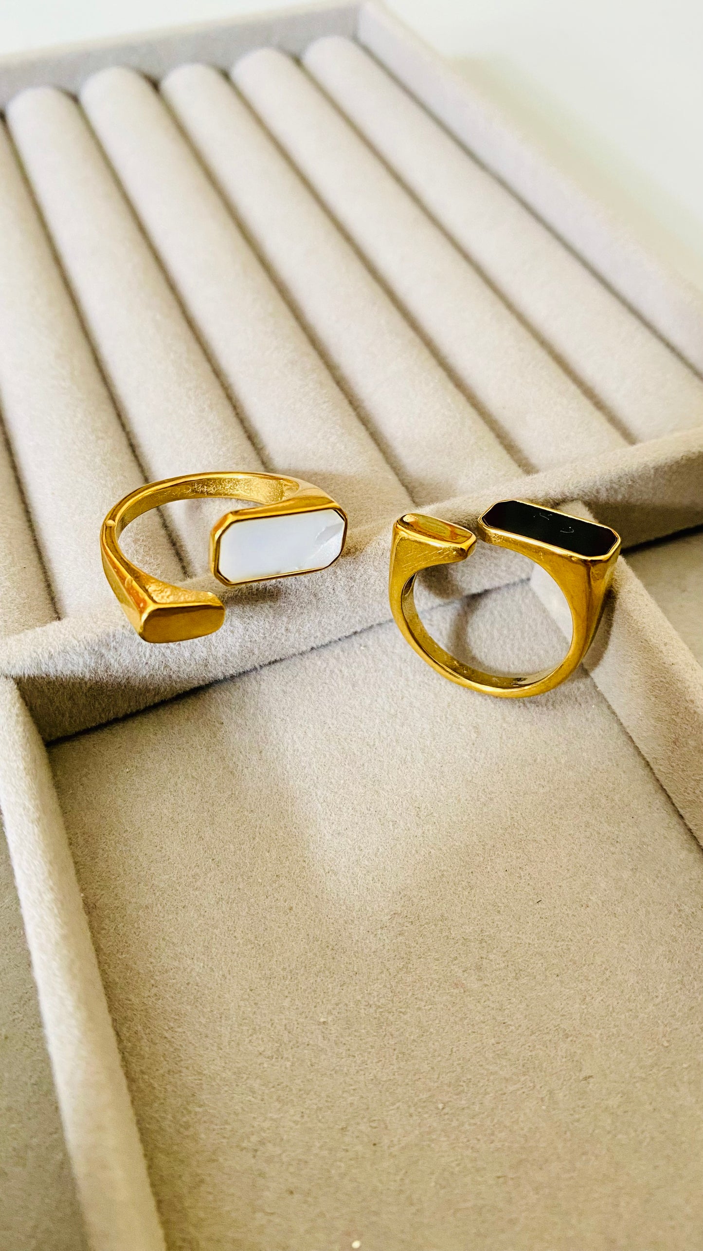 Square Sea Shell Adjustable Ring