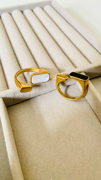 Square Sea Shell Adjustable Ring