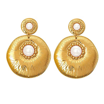 Vintage Textured Pearl Earrings